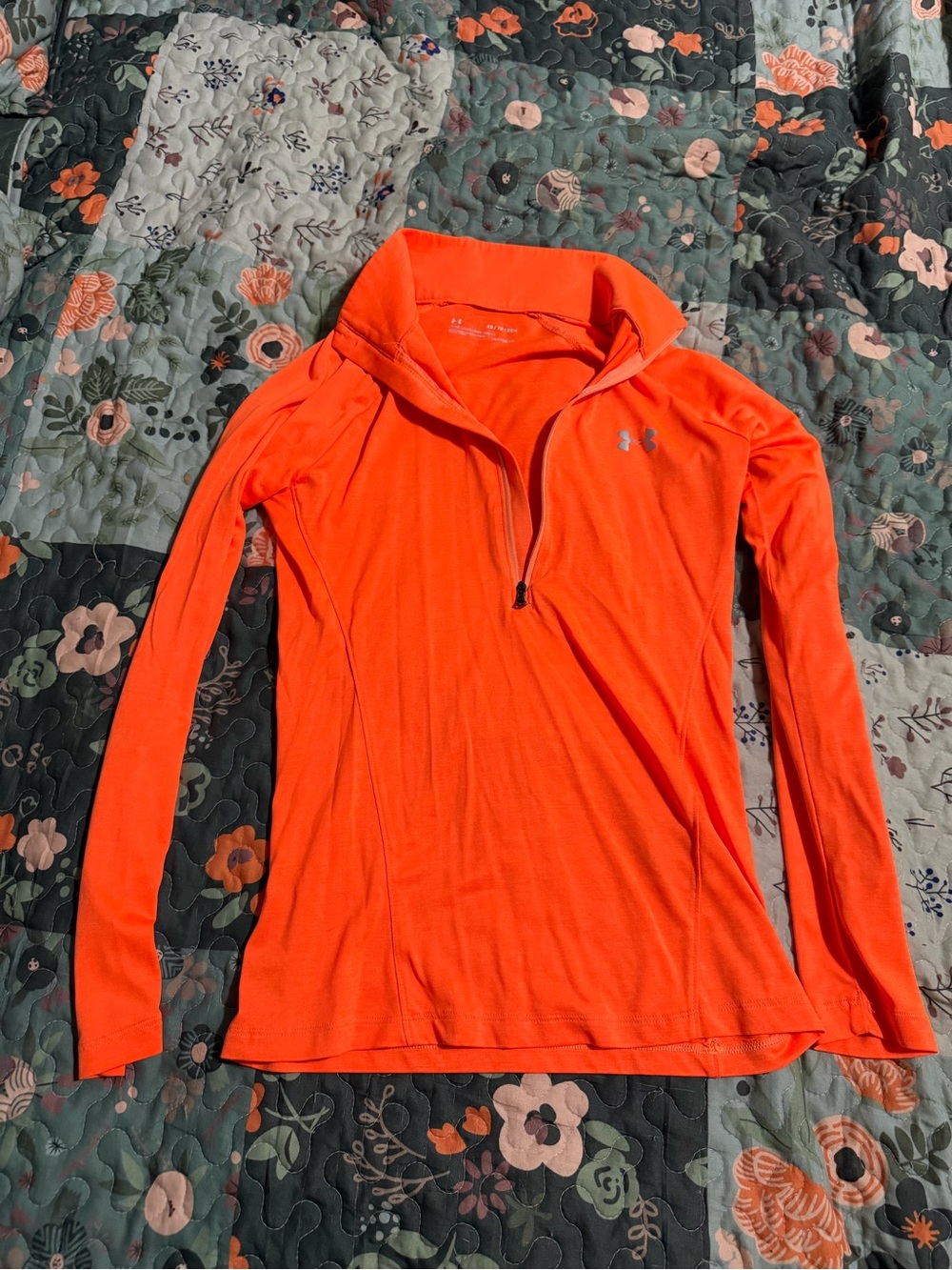 Under Armour Bright Orange Women's Quarter-Zip Long Sleeve Top